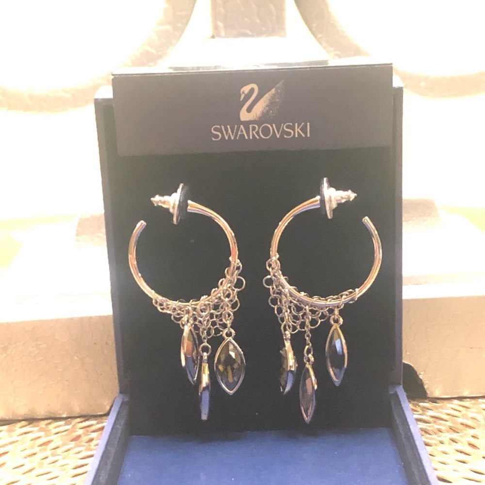 Crystal Hoop Pierced Earrings